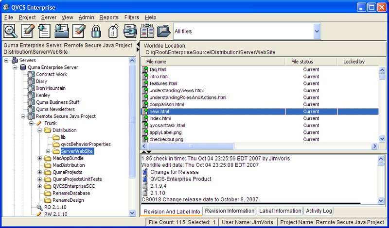 QVCS-Enterprise Screenshot